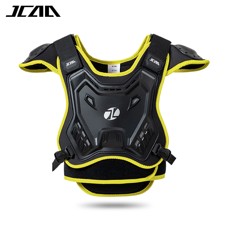 Mountain Biking Chest Protector - เสื้อเกราะป้องกันหน้าอกเด็ก JCAA พร้อมแผ่นรองหลัง ปรับขนาดได้ สำหรับจักรยานเสือภูเขา, ATV,