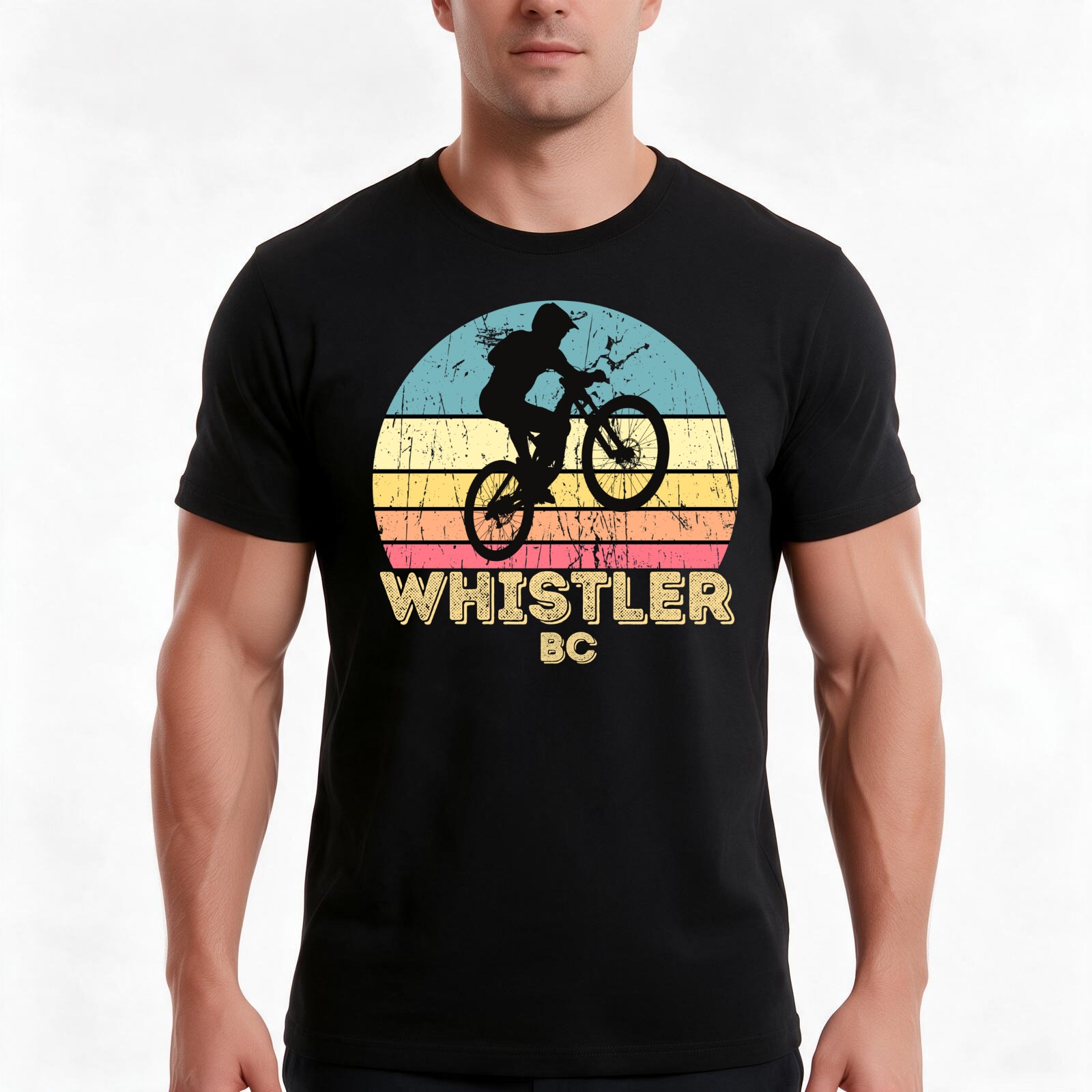 Mountain Biking Whistler - เสื้อยืดลายจักรยานเสือภูเขาเมืองวิสเลอร์, เสื้อยืดผ้าฝ้ายลำลองสำหรับฤดูร้อน, เสื้อสไตล์สตรีทแวร์ทรงโอเวอร์ไซส์, ลายกราฟิกสไตล์วินเทจ, ผลิตจากผ้าฝ้าย 100%