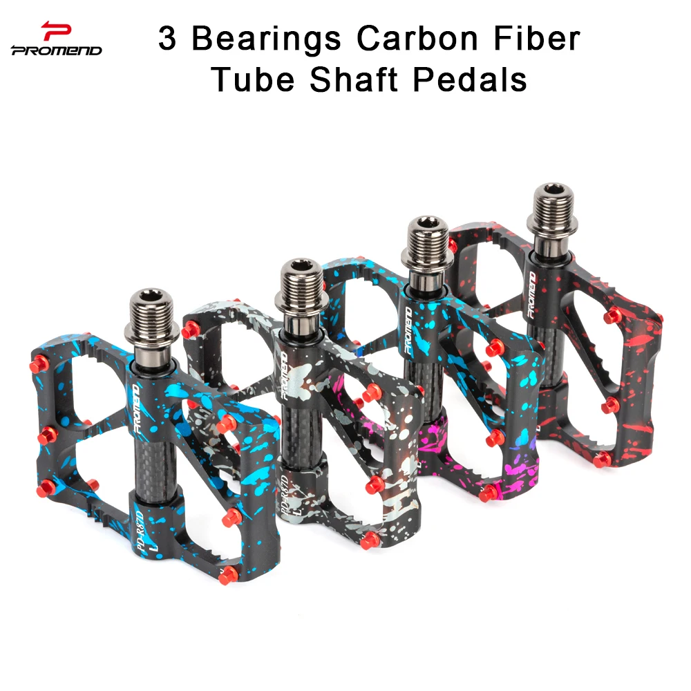 Mountain Biking Colorado - PROMEND MTB เหยียบ Ultra-light 3 แบริ่งเหยียบจักรยานสาดที่มีสีสันคาร์บอนไฟเบอร์เพลาหลอดเหยียบจักรยานอุปกรณ์เสริม