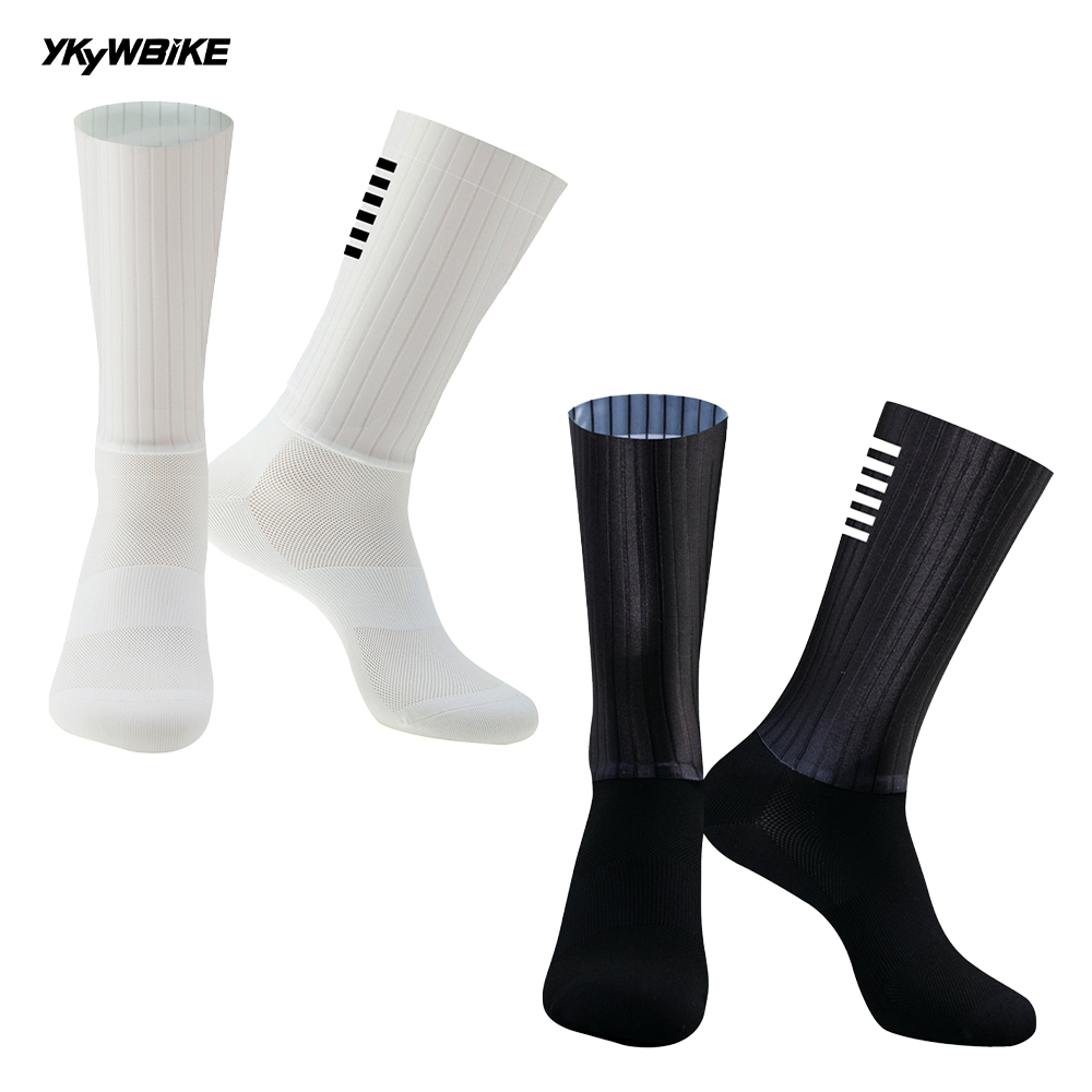 Mountain Biking Socks - YYYYW ถุงเท้าซิลิโคนกันลื่นสำหรับผู้ชาย, ถุงเท้าสำหรับขี่จักรยานระบายอากาศถุงเท้าสำหรับผู้ชายถุงเท้าสำหรับกีฬาจักรยานวิ่ง MTB จักรยานเสือภูเขาสีขาว