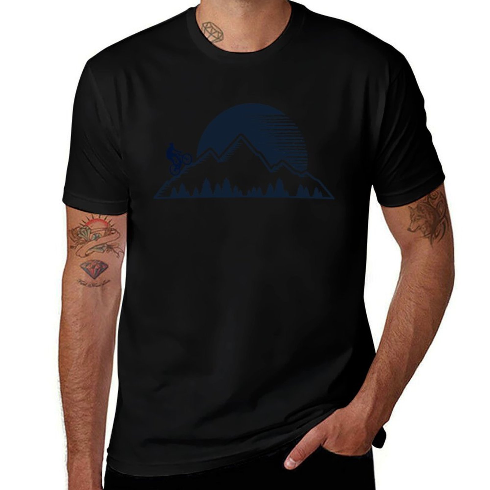 Mountain Biking Colorado - เสื้อยืดวินเทจ ลายจักรยานเสือภูเขาโคโลราโด เสื้อยืดลำลองสำหรับทำงาน