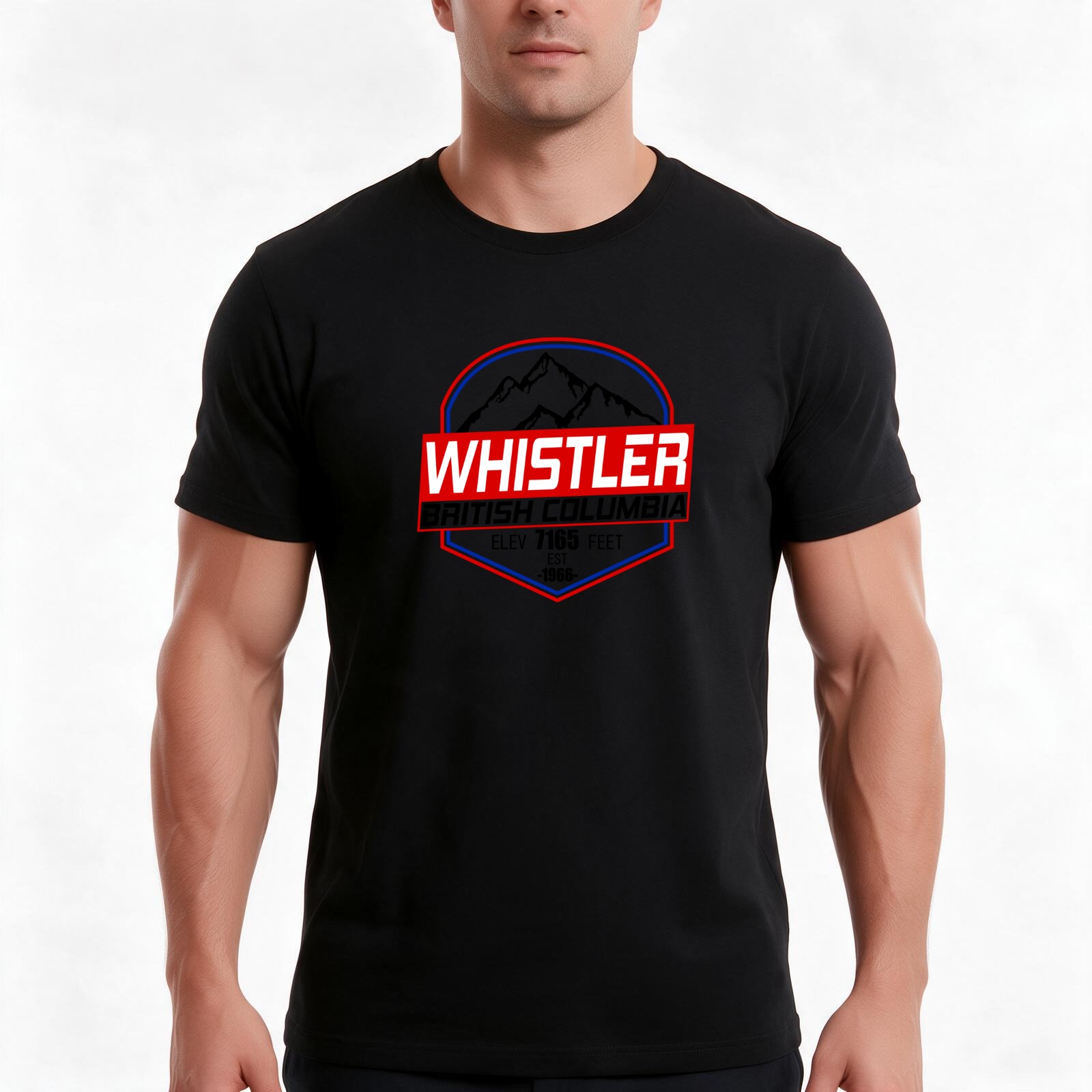 Mountain Biking Whistler - เสื้อยืดลายสกีและจักรยานเสือภูเขา วิสเลอร์ บริติชโคลัมเบีย แคนาดา ดินแดนแห่งความสุขสำหรับกิจกรรมสกีและจักรยานเสือภูเขา เสื้อยืดผ้าฝ้ายลำลองสำหรับฤดูร้อน