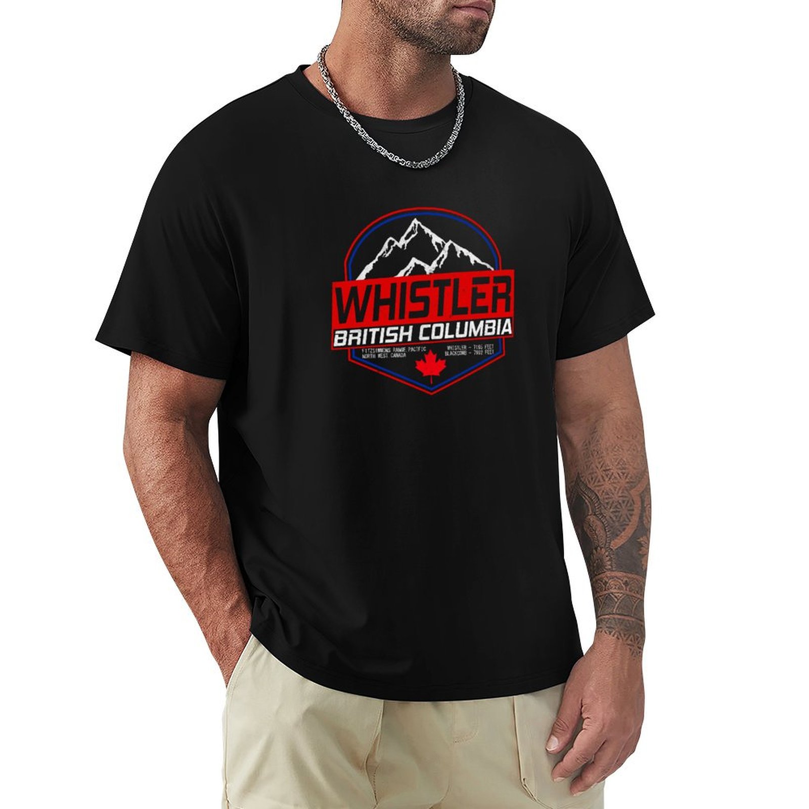 Mountain Biking Whistler - เสื้อยืด Retro Ski Whistler B.C Canada