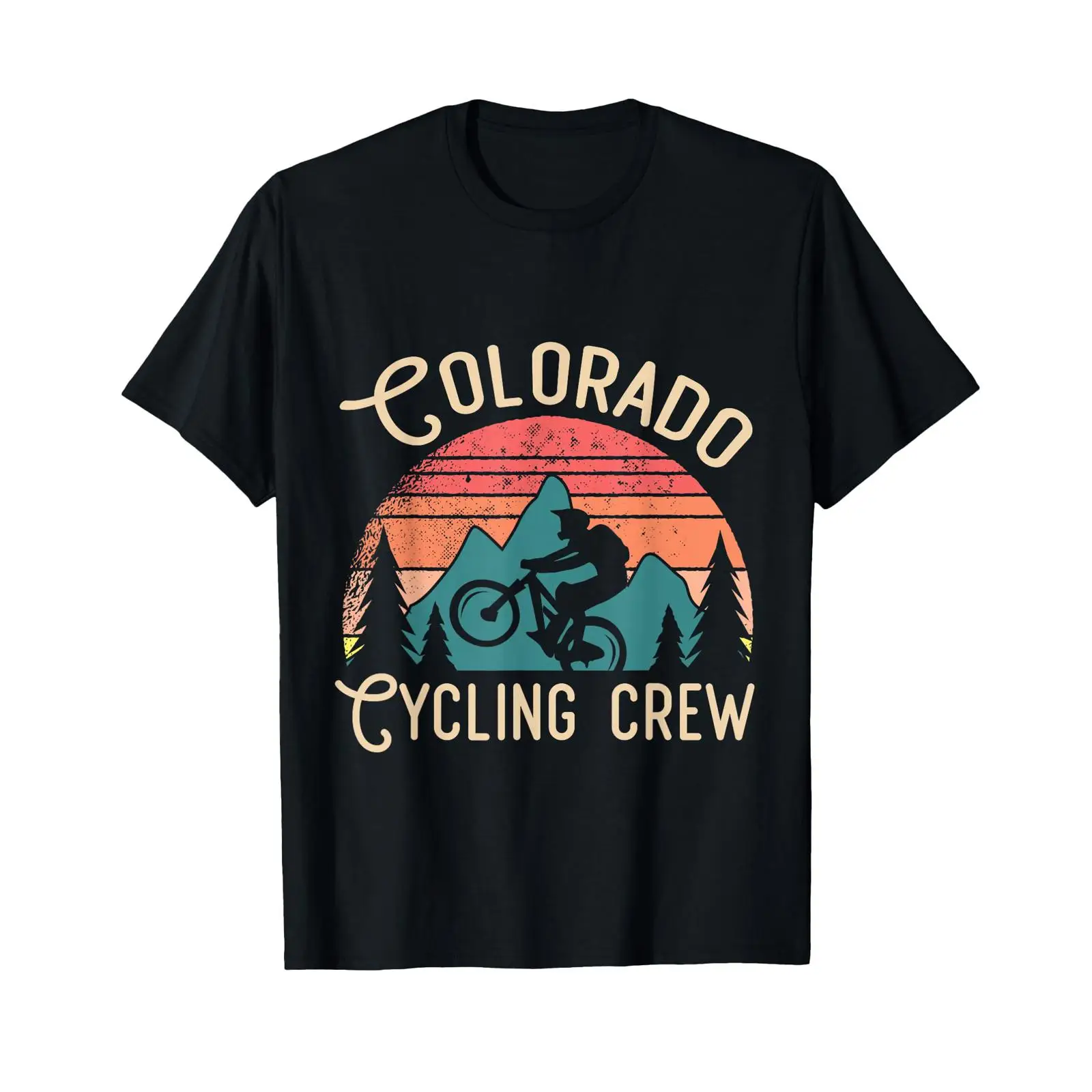 Mountain Biking Colorado - เสื้อยืดลายจักรยานเสือภูเขา คอลอราโด วินเทจ ฟอกสี ยูนิเซ็กส์ แฟชั่นกราฟิก