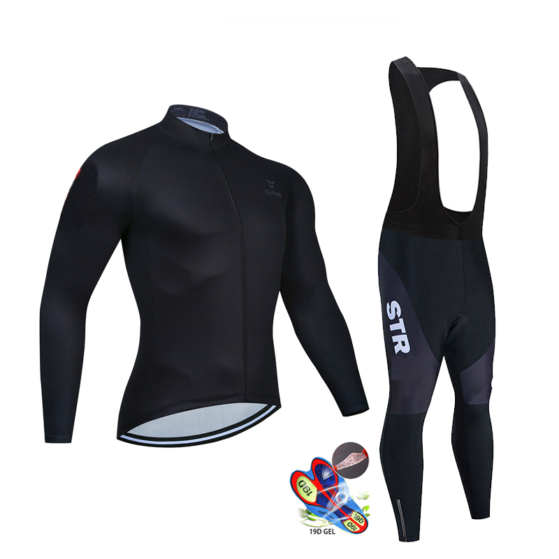 ฤดูใบไม้ร่วงสีดําชุดขี่จักรยาน - Mountain Biking Uniform บทวิจารณ์และราคา